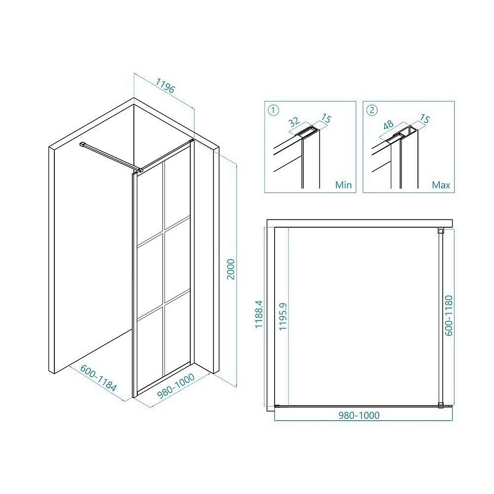 Душевое ограждение RGW Walk In WA-11B 100 купить в интернет-магазине Sanbest