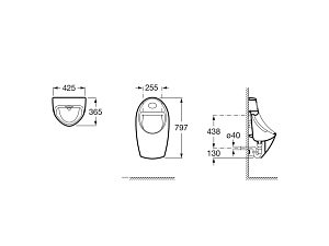 Писсуар Roca Euret 35945E000 купить в интернет-магазине Sanbest