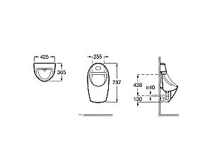 Писсуар Roca Euret 35945E000 купить в интернет-магазине Sanbest