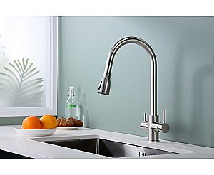 Смеситель для кухни Paulmark Lange La214212-BS брашированная сталь купить в интернет-магазине сантехники Sanbest