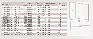 Шторка для ванны Good Door SCREEN WTW-130-C-CH купить в интернет-магазине Sanbest