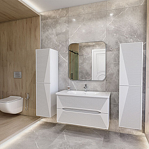 Тумба с раковиной Caprigo Modo-Terza 100 с интегрированной ручкой, цвет на выбор для ванной в интернет-магазине Sanbest