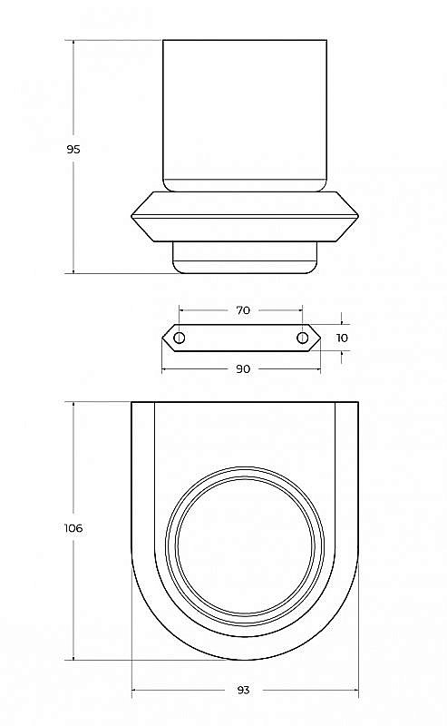 Стакан настенный Cezares LINER-TUMS-GM оружейная сталь купить в интернет-магазине сантехники Sanbest