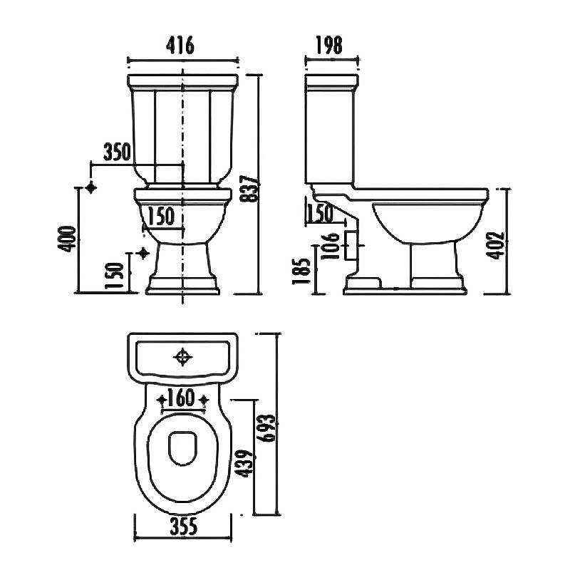Унитаз напольный с функцией биде Creavit Klasik KL310-00PR00E-0000 карамель, с бачком купить в интернет-магазине Sanbest