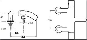 Смеситель для ванны и душа Jacob Delafon TALAN E10090RU-CP купить в интернет-магазине сантехники Sanbest