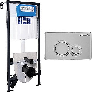 Инсталляция для унитаза Pestan Sava Fix Slim SET40006463 кнопка матовый хром/глянцевый хром купить в интернет-магазине сантехники Sanbest