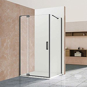 Душевой уголок Vincea Extra VSR-1E901090CLGM 100х90 стекло прозрачное/профиль вороненая сталь купить в интернет-магазине Sanbest