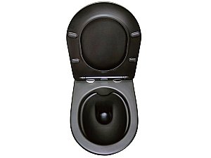 Унитаз подвесной CeruttiSpa SELLA Aria MB CT9160 безободковый, с крышкой микролифт, черный матовый купить в интернет-магазине Sanbest