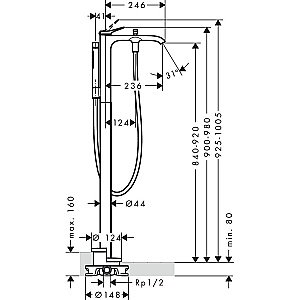 Смеситель для ванны Hansgrohe Vivenis 75445000 хром купить в интернет-магазине сантехники Sanbest