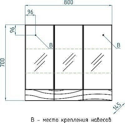 Зеркальный шкаф Style Line Вероника 80 купить в интернет-магазине сантехники Sanbest