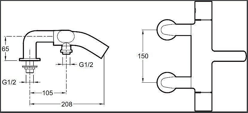 Смеситель для ванны и душа Jacob Delafon TALAN E10090RU-CP купить в интернет-магазине сантехники Sanbest
