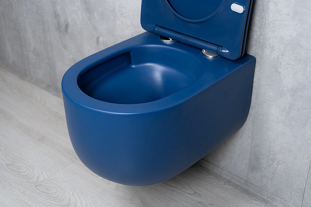 Унитаз подвесной GID Tr2133TF-BUM 62301Y безободковый, слив торнадо, с крышкой микролифт, синий матовый купить в интернет-магазине Sanbest