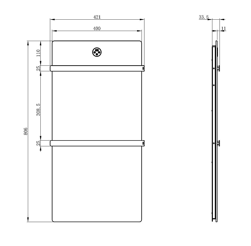 Полотенцесушитель электрический WONZON & WOGHAND STUTTGART WW-A502-BR брашированный никель купить в интернет-магазине сантехники Sanbest