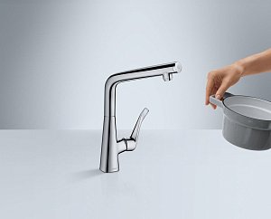 Смеситель для кухни Hansgrohe Metris Select 14883800 купить в интернет-магазине сантехники Sanbest