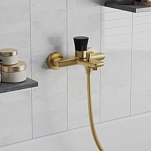 Смеситель для ванны PAINI Domus 18PJ111PZ золото матовое купить в интернет-магазине сантехники Sanbest