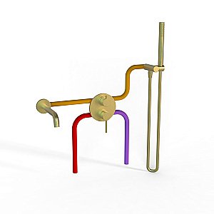 Смеситель для ванны PAINI Cox 78PJSET26911BATH матовое золото купить в интернет-магазине сантехники Sanbest