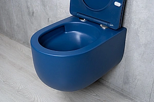 Унитаз подвесной GID Tr2133TF-BUM 62301Y безободковый, слив торнадо, с крышкой микролифт, синий матовый купить в интернет-магазине Sanbest