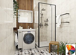 Тумба с раковиной Эстет Riga Luxe 80 с ящиком/любой цвет тумбы и раковины под заказ для ванной в интернет-магазине Sanbest