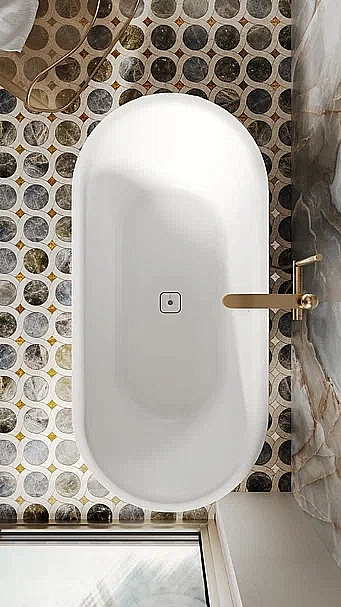 Ванна Salini PERLA S-stone 1049201M 170x80 белая купить в интернет-магазине Sanbest