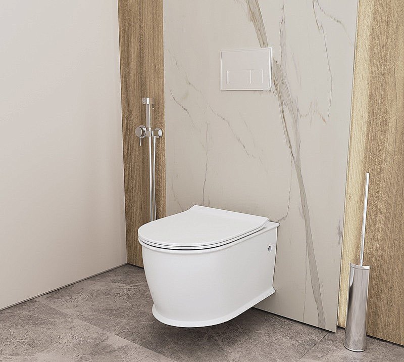 Унитаз подвесной Grossman Retro GR-4482MS безободковый, с крышкой микролифт, белый матовый купить в интернет-магазине Sanbest