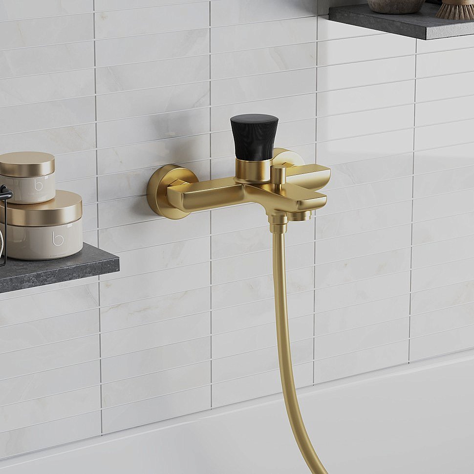 Смеситель для ванны PAINI Domus 18PJ111PZ золото матовое купить в интернет-магазине сантехники Sanbest