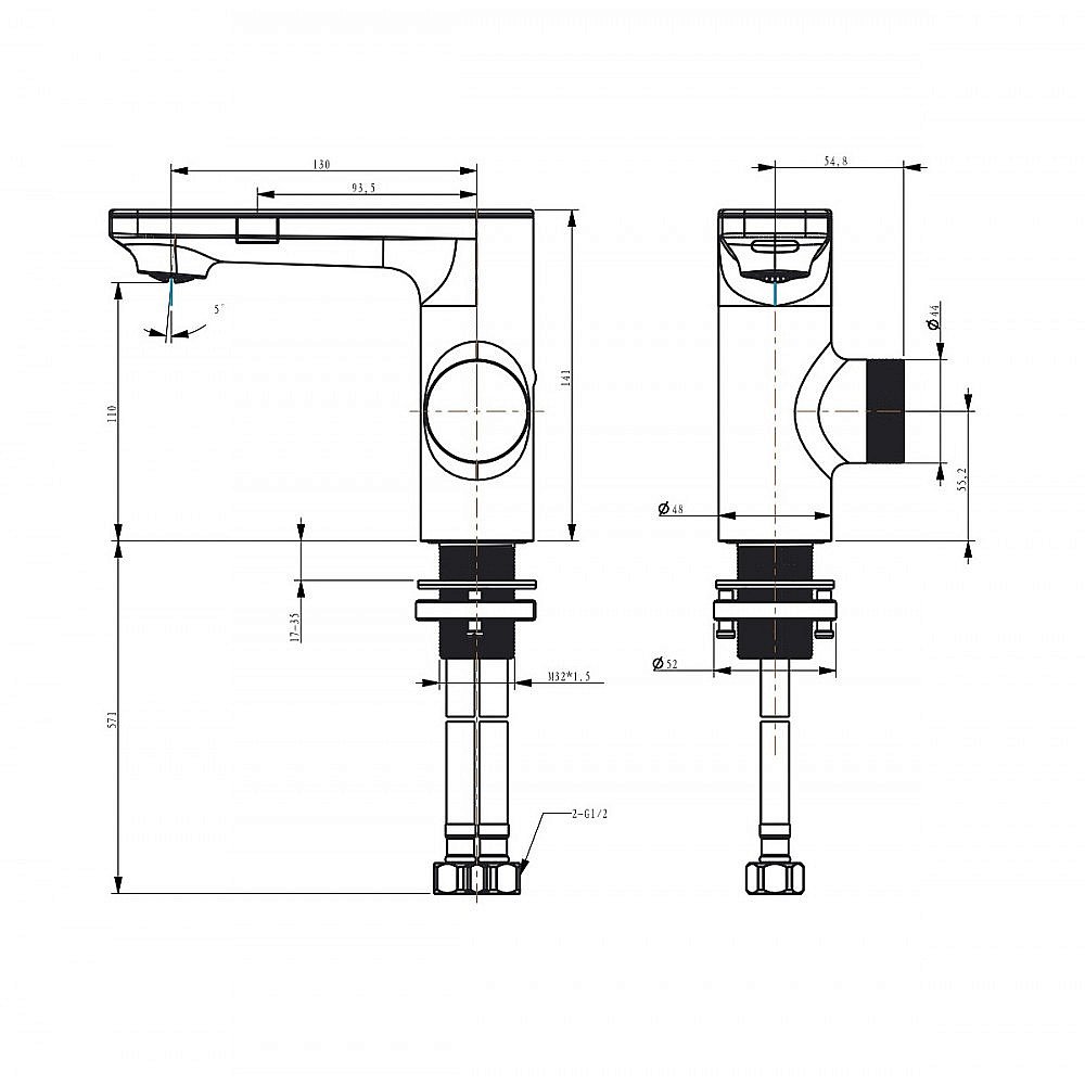 Смеситель для раковины BERGES MORANS 076002 черный матовый купить в интернет-магазине сантехники Sanbest