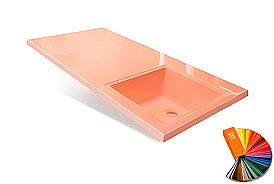 Раковина Эстет Даллас 100 любой цвет под заказ, правая купить в интернет-магазине сантехники Sanbest