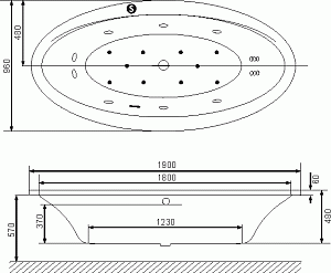 Ванна акриловая Excellent Lumina 190х96 купить в интернет-магазине Sanbest