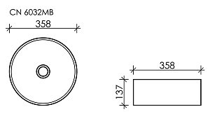 Раковина накладная Ceramica Nova Element CN6032MB черный матовый купить в интернет-магазине Sanbest