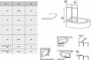 Шторка для ванной Ravak Supernova VSK2 Rosa 170 купить в интернет-магазине Sanbest
