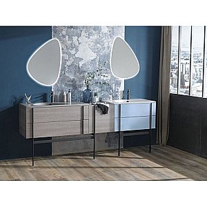 Тумба с раковиной Jacob Delafon NOUVELLE VAGUE 100 EB3032-E73+EXAQ112-Z-00 фактурный дуб для ванной в интернет-магазине Sanbest