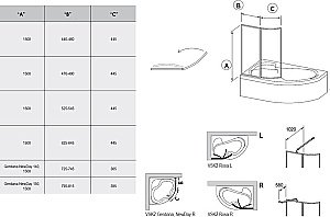 Шторка для ванной Ravak Supernova VSK2 Rosa 150 купить в интернет-магазине Sanbest