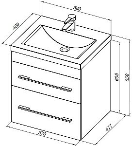 Тумба с раковиной Aquanet Верона 304536 60 капучино для ванной в интернет-магазине Sanbest