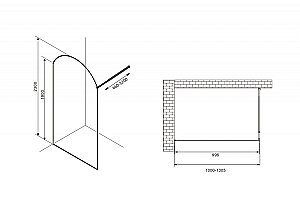 Душевое ограждение Abber IMMER OFFEN 6 100 прозрачное/черный купить в интернет-магазине Sanbest
