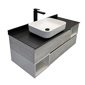 Тумба с раковиной Comforty Прага 120 00-00014834 дуб белый для ванной в интернет-магазине Sanbest