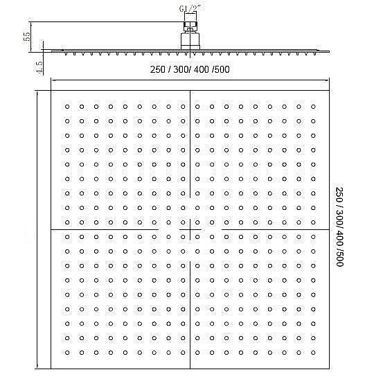 Верхний душ RGW Shower Panels SP-82-50 500x500 купить в интернет-магазине сантехники Sanbest