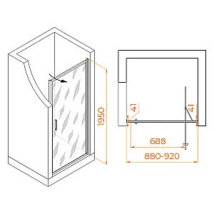 Душевая дверь RGW Stilvoll SV-05 90 70320509-31 стекло тонированное/профиль хром купить в интернет-магазине Sanbest