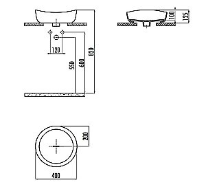 Накладная раковина CREAVIT Ruby 40 RB140-00MB42E-0000 жемчужно-белая матовая купить в интернет-магазине Sanbest