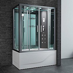 Душевой бокс SSWW BU616R стекло прозрачное/профиль черный правый купить в интернет-магазине сантехники Sanbest