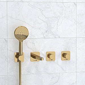 Смеситель для ванны WasserKRAFT Ems SET2860 золото купить в интернет-магазине сантехники Sanbest