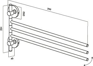 Полотенцедержатель AM.PM Bliss L A5532764 купить в интернет-магазине сантехники Sanbest