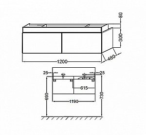 Тумба с раковиной Jacob Delafon TERRACE 120 коричневый глянцевый для ванной в интернет-магазине Sanbest