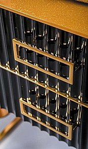 Тумба с раковиной Armadi Art Monaco 100 под моноблок черный с золотом для ванной в интернет-магазине Sanbest