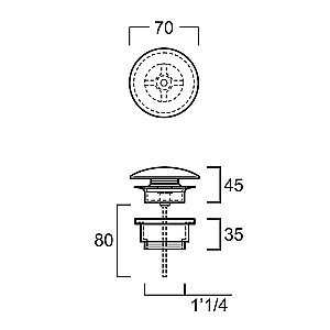 Донный клапан Simas PLCE bi matt белый матовый купить в интернет-магазине сантехники Sanbest