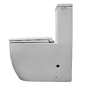 Унитаз напольный Azario Velluto AZ-6281 белый, безободковый, с бачком, с крышкой микролифт купить в интернет-магазине Sanbest