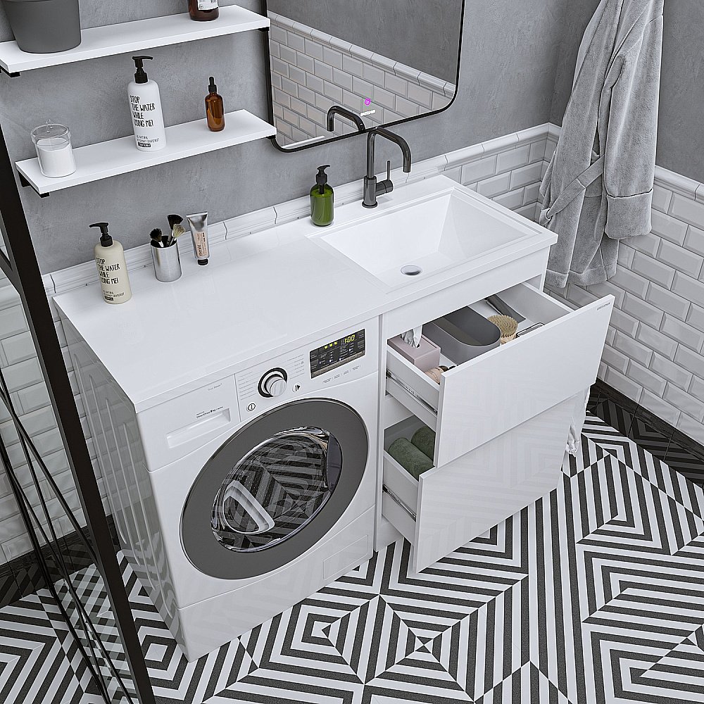 Тумба с раковиной Grossman Марсал 120 белая для ванной в интернет-магазине Sanbest