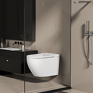 Унитаз подвесной Abber Bequem AC1126P белый, с крышкой микролифт купить в интернет-магазине Sanbest