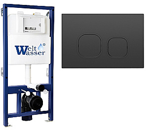 Инсталляция для унитаза WeltWasser WW BAMBERG 525 BL-N 10000014415 кнопка черная матовая купить в интернет-магазине сантехники Sanbest