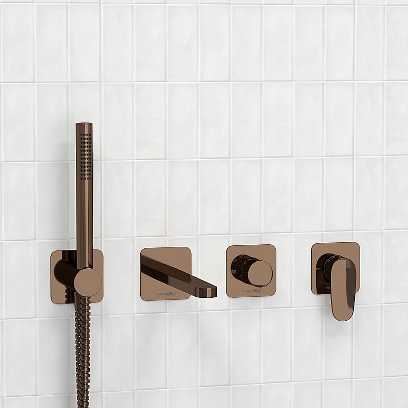 Смеситель для ванны WasserKRAFT Asphe SET2856 розовое золото купить в интернет-магазине сантехники Sanbest