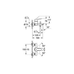 Смеситель для ванны Grohe Bauedge 23334 000 купить в интернет-магазине сантехники Sanbest